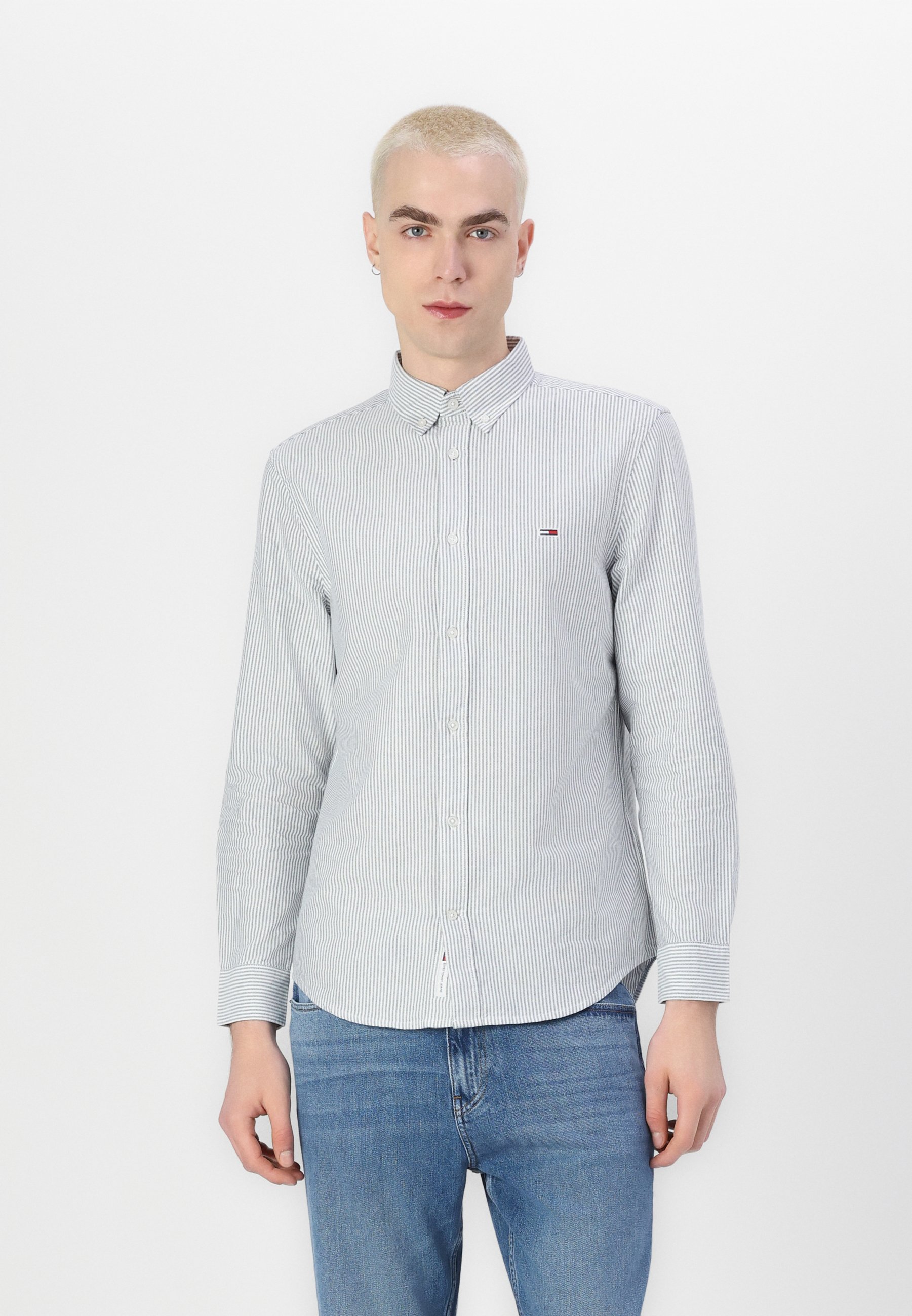 Tommy Jeans SLIM STRIPE SHIRT Camisa dark night navy/azul