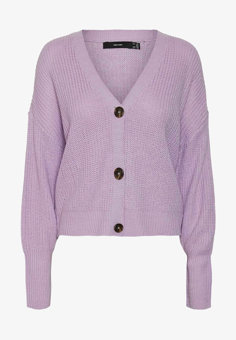 Vero Moda VMLEA V NECK CUFF CARDIGAN - Kardigan - lavendula