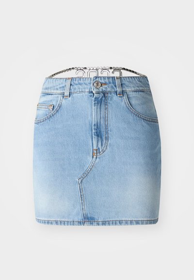 GCDS CHOKER SKIRT - Denim skirt - light blue