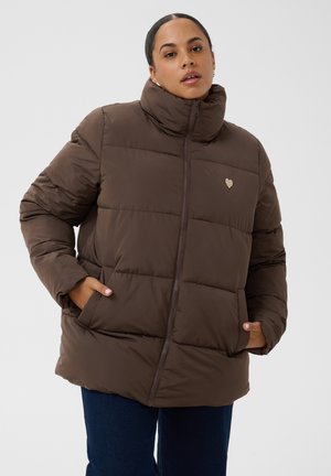 Kaffe Curve, KCLIA JACKET - Manteau d'hiver - chocolate brown feather heart