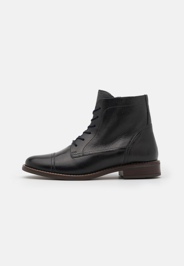LEATHER - Botki sznurowane - blue