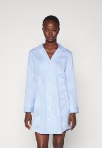 Lauren Ralph Lauren NOTCH COLLAR SLEEPSHIRT - Nachthemd - blue