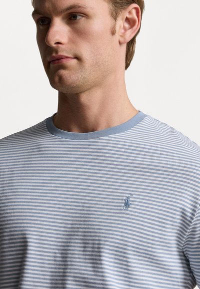 Polo Ralph Lauren CLASSIC FIT STRIPED SOFT COTTON T-SHIRT - Marškinėliai su spaudiniu - vessel blue/white