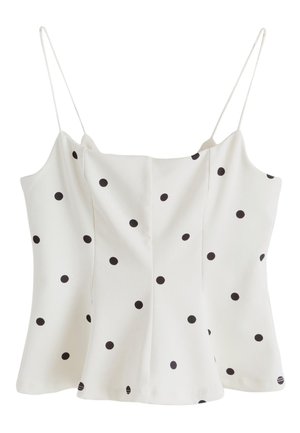 Next, REGULAR FIT - STRAPPY PEPLUM TOP . - Top - white polka dot
