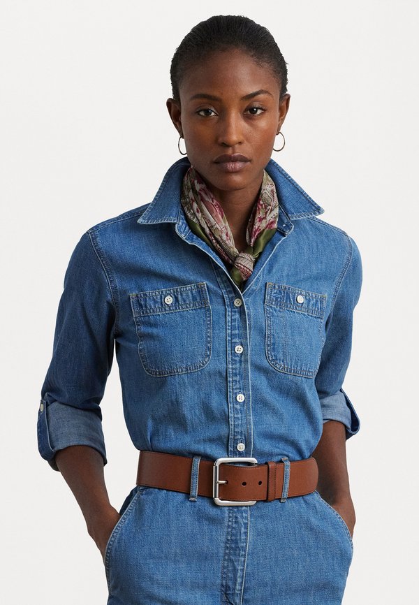 DENIM WIDE LEG JUMPSUIT - Jumpsuit - opal wash