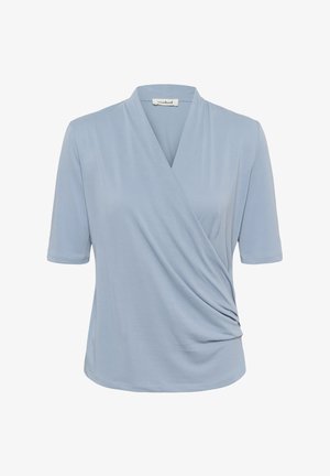 Soaked in Luxury, SLCOLUMBINE WRAP SHORT SLEEVE - Tričko s potlačou - ashley blue