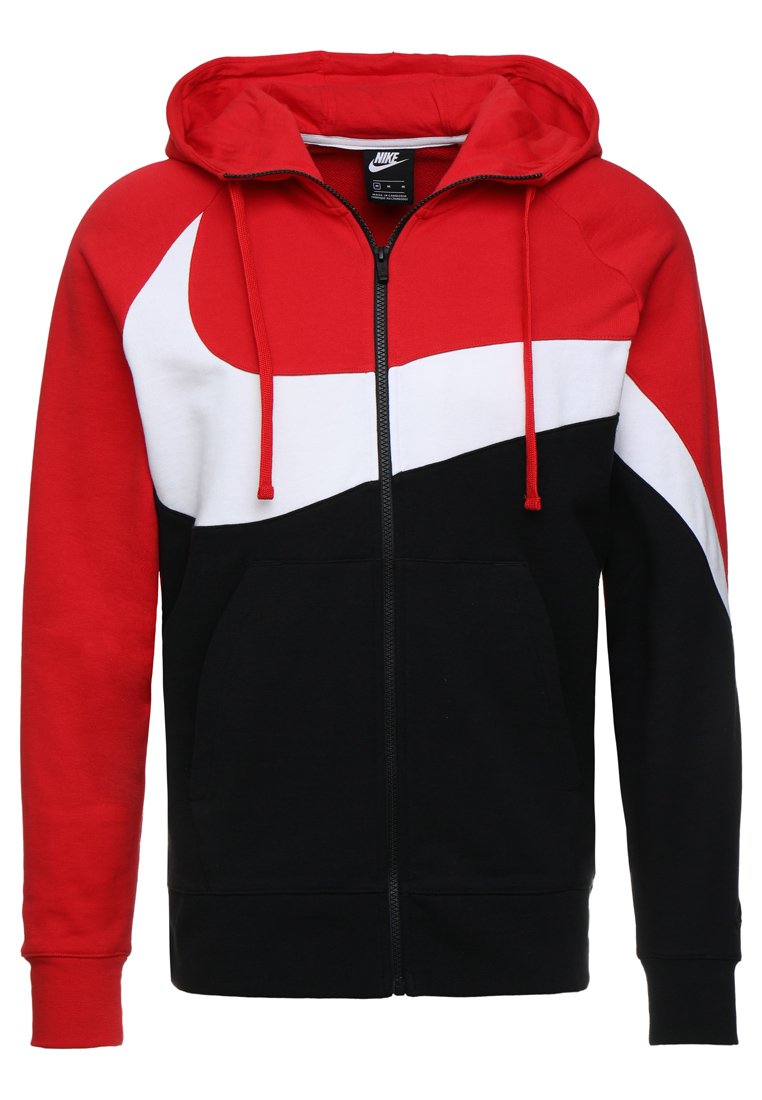 red hoodie white zipper