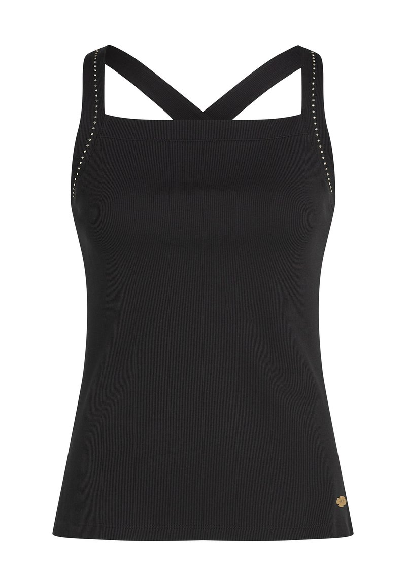 KARL LAGERFELD STUDDED TANK SLIM - Top - black - Zalando