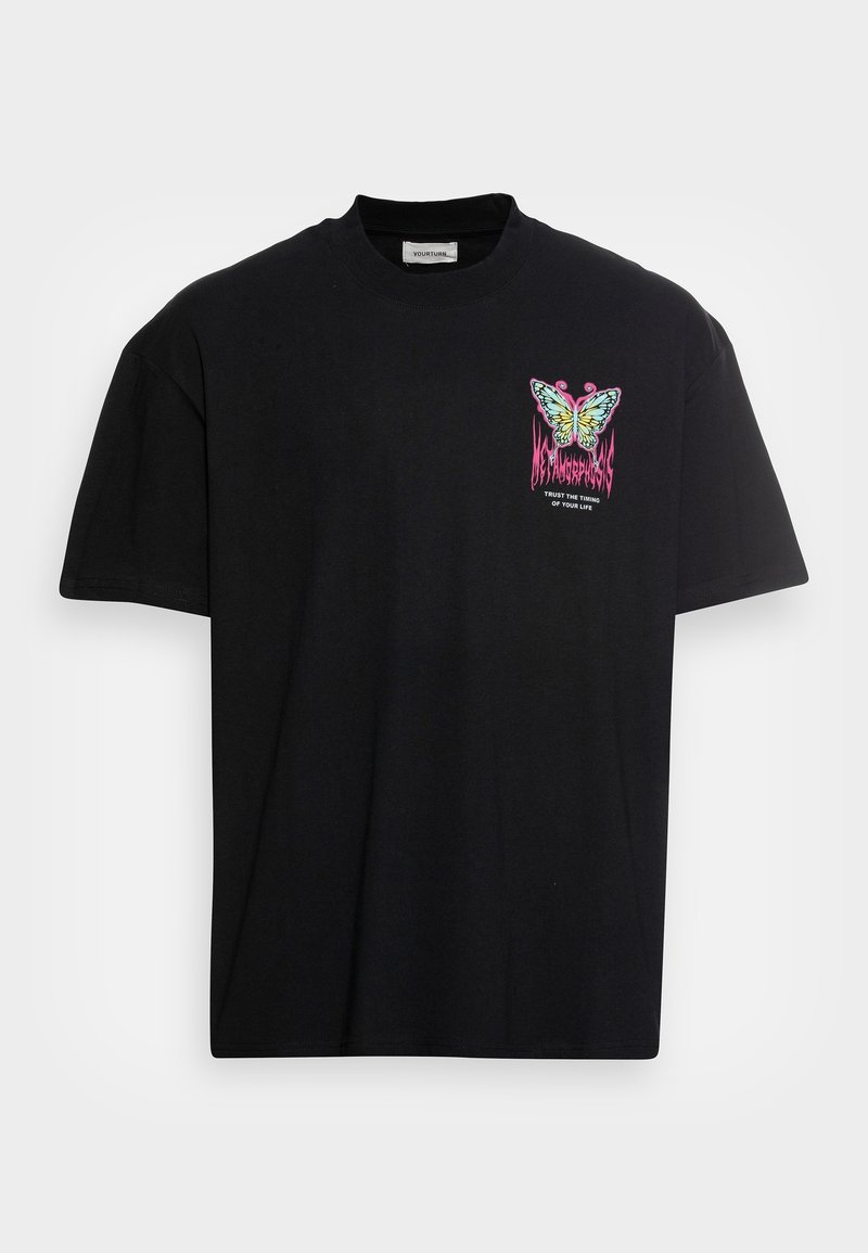YOURTURN Print T-shirt - black