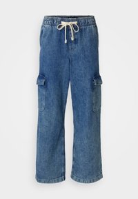 PULL ON WIDE LEG CARGO STONE RIVER - Wide Leg - medium wash