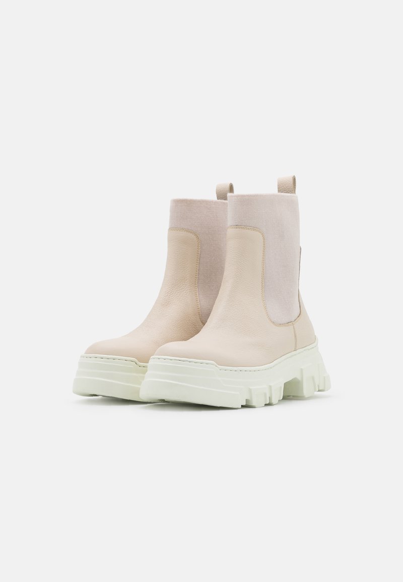 Damen Ankle Boots | Noclaim Plateaustiefelette beige - ZP90612 Damen Ankle Boots | Noclaim Plateaustiefelette beige - ZP90612