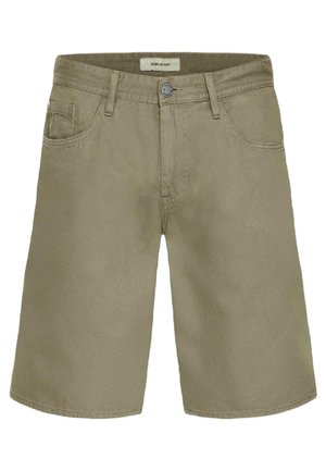 Ανδρικά casual σορτς σε χακί χρώμα με μπροστινό κουμπί, φερμουάρ, θηλιές για ζώνη και πλαϊνές τσέπες.