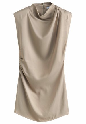 REGULAR FIT - NECK SHOULDER PAD ROUCHED  - Denné šaty - taupe brown