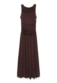 SLEEVELESS DROPPED WAIST - Trikotāžas kleita - brown