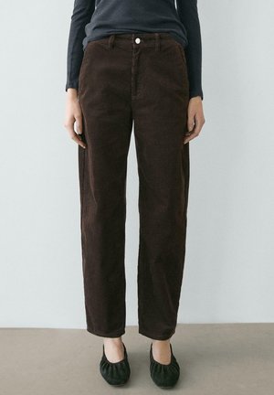 BARREL FIT - Pantaloni - mottled dark brown