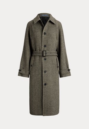Polo Ralph Lauren, WOOL‑BLEND HERRINGBONE BALMACAAN COAT - Abrigo clásico - black/cream herringbone