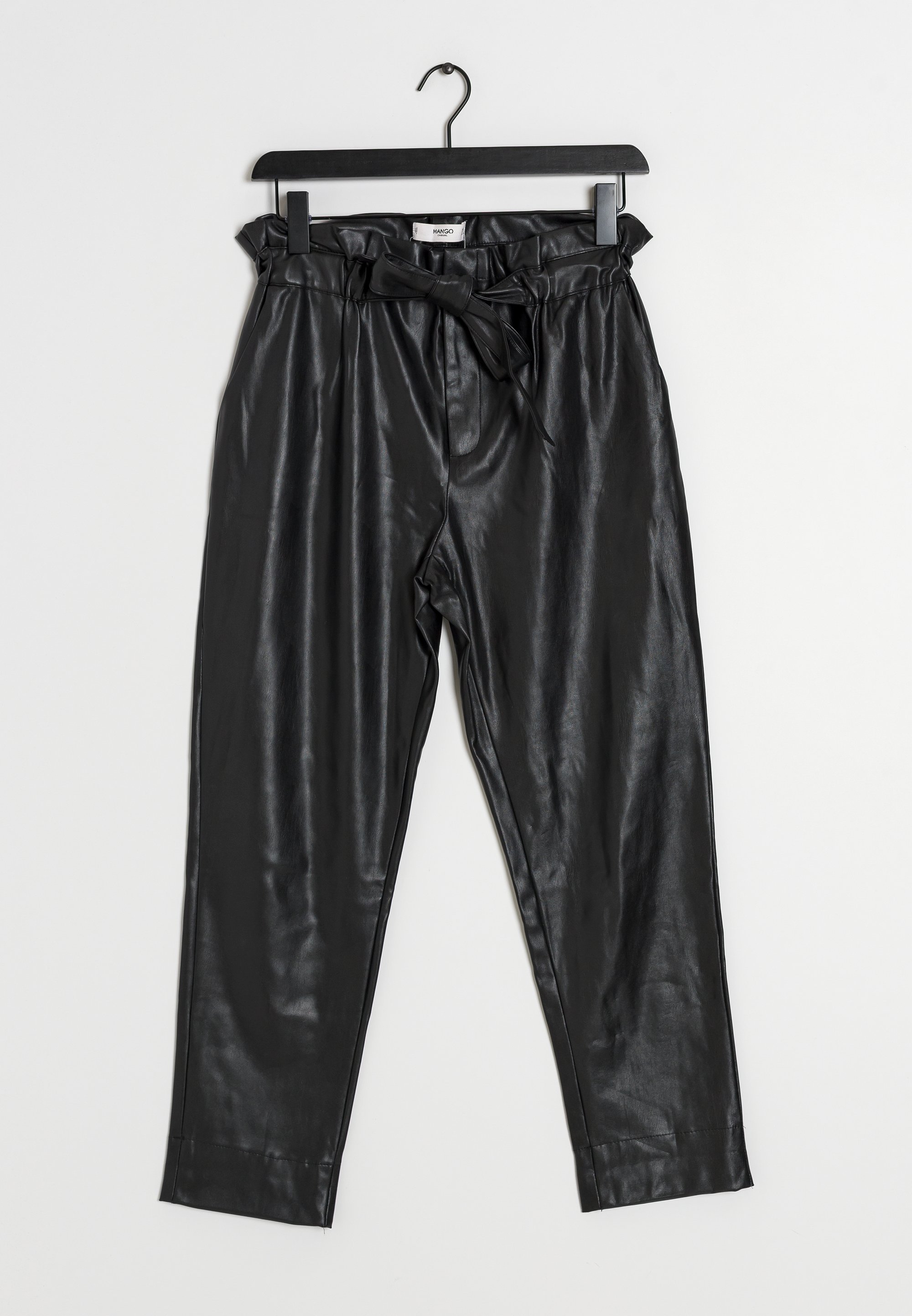 Faux Leather Pants Mango Metallic Trousers Metallic Leather-effect