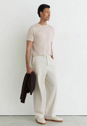 Reiss, 3 PACK - T-shirts basic - white wheat melange coco brown