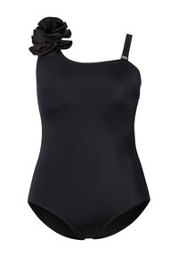 Ulla Popken RUFFLED ASYMMETRIC - Costume da bagno - black