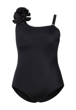 Ulla Popken RUFFLED ASYMMETRIC - Costume da bagno - black