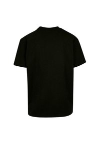 Sort kortærmet t-shirt med rund hals. Enkel design, lavet af glat stof, har en ensfarvet overflade uden mønstre eller pynt.