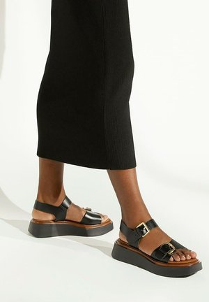 Dune London LOELLS CASUAL  - Sandalen met plateauzool - black