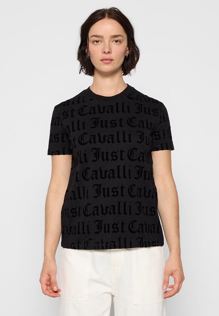 Just Cavalli T-shirt print zwart