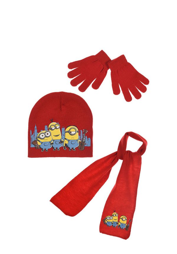 WINTERSET MÜTZE, SCHAL, HANDSCHUHE – Schal – rot