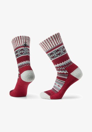 Smartwool EVERYDAY COZY SNOWED IN CREW - Calze sportive - tibetan red