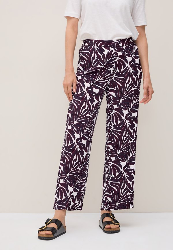 GEMUSTERTE CREPE - Stoffhose - rot