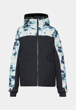 Mustmust ja tie-dye mustriga isoleeritud jakk, millel on lukuga esiosa, kapuuts ja kaks eesmist taskut. Omab kontrastseid värvi aktsente ja reguleeritavaid nöörisid.