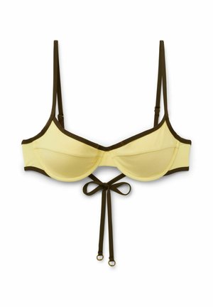 Calzedonia, BICOLOR PIPING BALCONETTE - Top de bikini - yellow