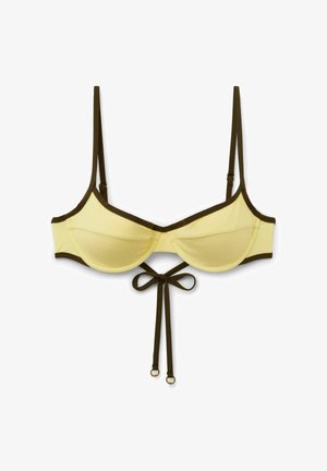 Calzedonia, BICOLOR PIPING BALCONETTE - Top de bikini - yellow