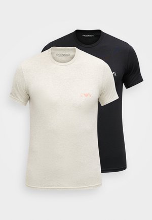 Emporio Armani BOLD MONOGRAM PARTE ALTA CREW NECK 2 PACK - Camiseta interior - black/melange grey