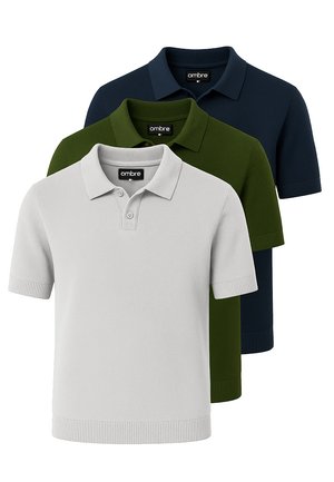 SET OF 3 POSS-0117 - Polo - beige navy green