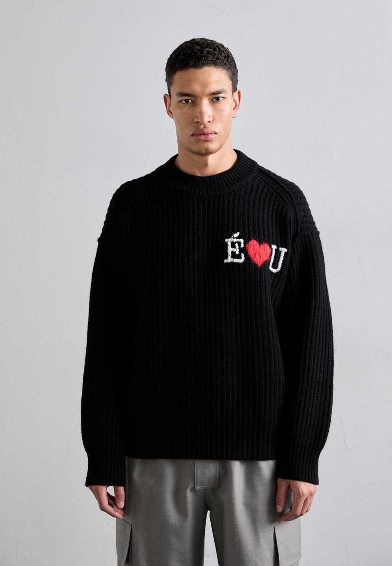 Études HEAVY ROUND NECK - Pulover - black