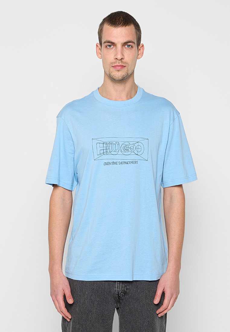HUGO T-shirt print blauw