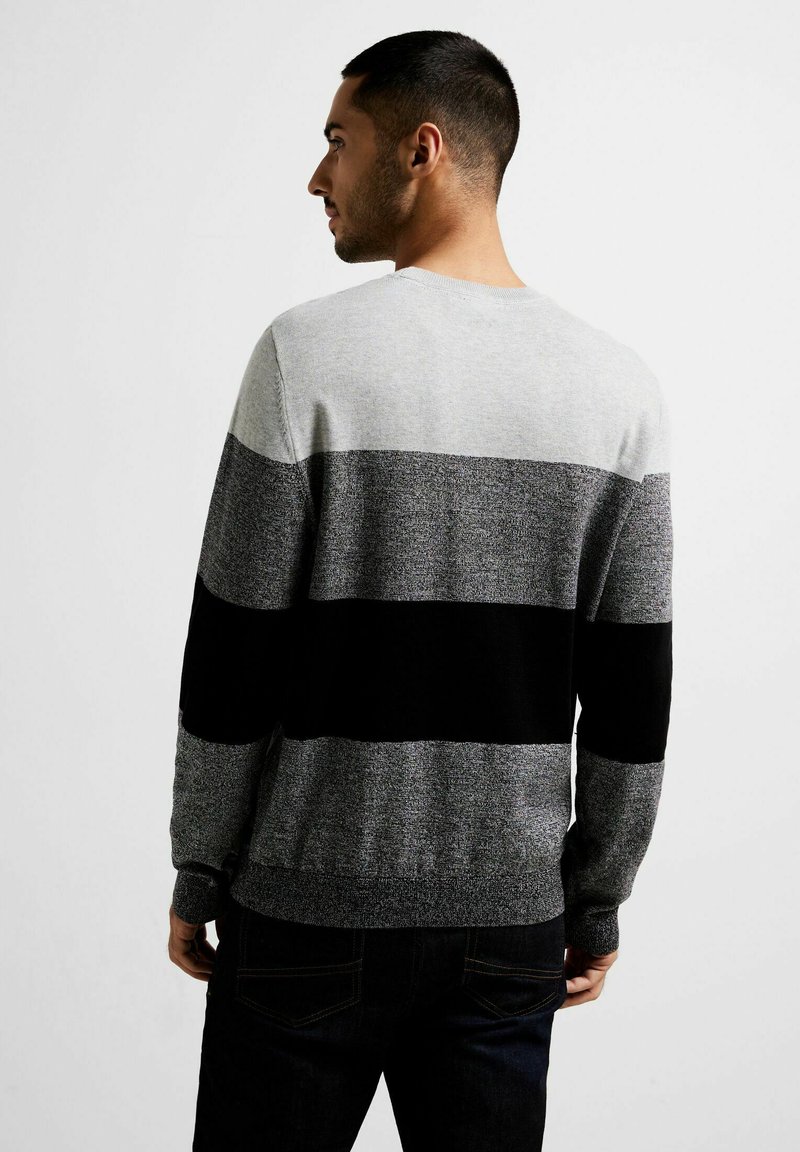 Street One MEN GESTREIFTER Strickpullover schwarz Zalando