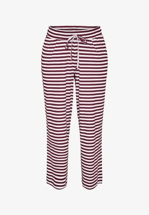 Zizzi, GESTREIFTE SCHLAFANZUGHOSE MIT HOHER TAILLE UND WEITEN BEINEN - Παντελόνι πιτζάμας - rot