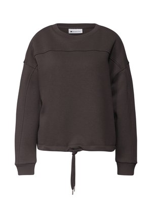 Street One, SWEATSHIRT MIT RUNDHALS UND ZIERDETAIL - Sweatshirt - black coffee