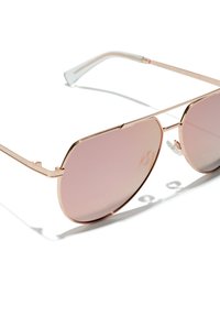 Roosade toonide aviator-prillid sujuva roosa kuldse metallraamiga. Omab läbipaistvaid tempeltippe ja reguleeritavaid nina padjakesi.