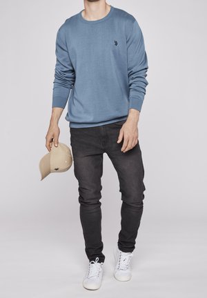 Stickad tröja - blue-grey