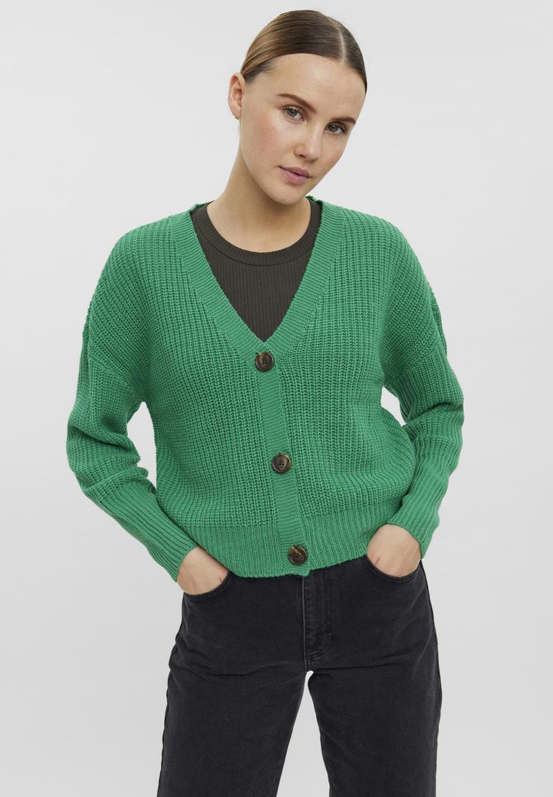 Vero Moda VMLEA V NECK CUFF - Cardigan - bright green