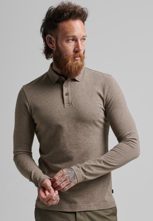 LONG SLEEVE - Poloshirt - walnut marl