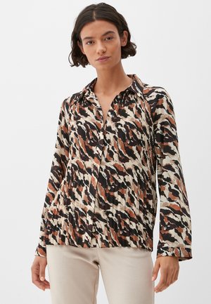 MET PLISSÉ DETAIL - Button-down blouse - ecru