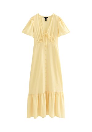 New Look, LIGHT YELLOW BUTTON THROUGH TEA MIDI DRESS - Vestido camisero - pale yellow