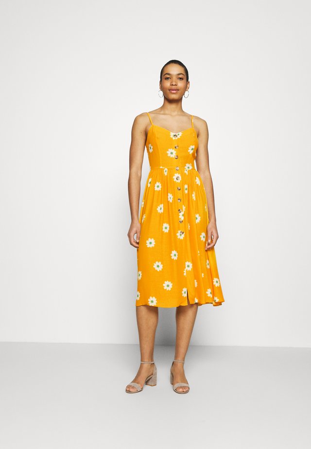 BUTTON DRESS - Korte jurk - yellow spaced