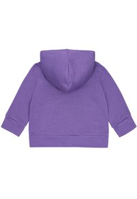 Felpa con cappuccio viola, dotata di maniche lunghe, vestibilità regolare e polsini a costine. Realizzata in morbido tessuto misto cotone per il massimo comfort.