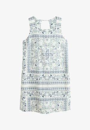 Next, Hverdagskjole - white blue tile print