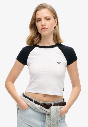 Superdry & Co, CROP BASEBALL - T-Shirt print - optic black